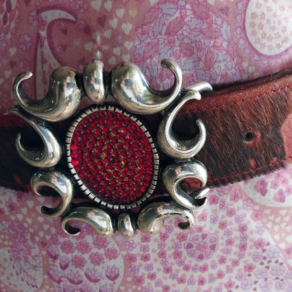 VTG BB Simon Leather Belt Swarovsky Crystals main image 9